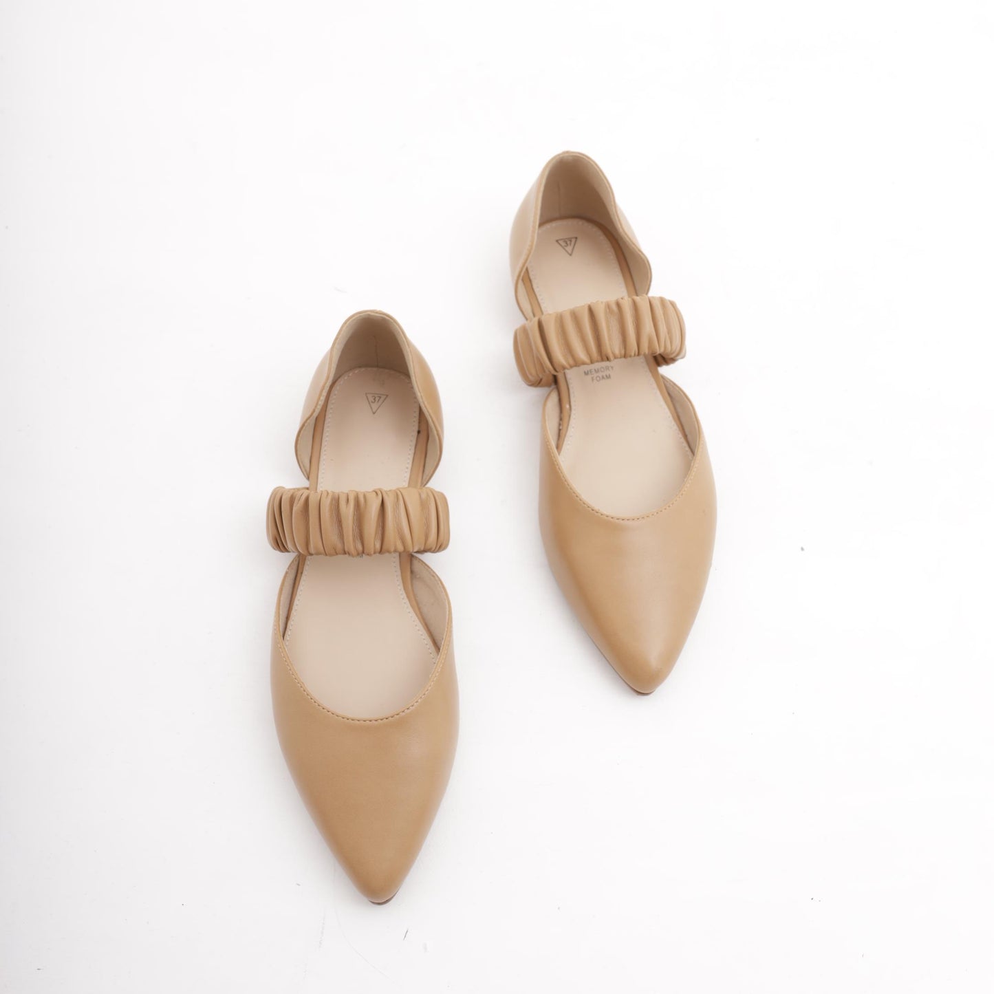 DECOLLETE D'ORSAY FLAT ELASTICO CUOIO