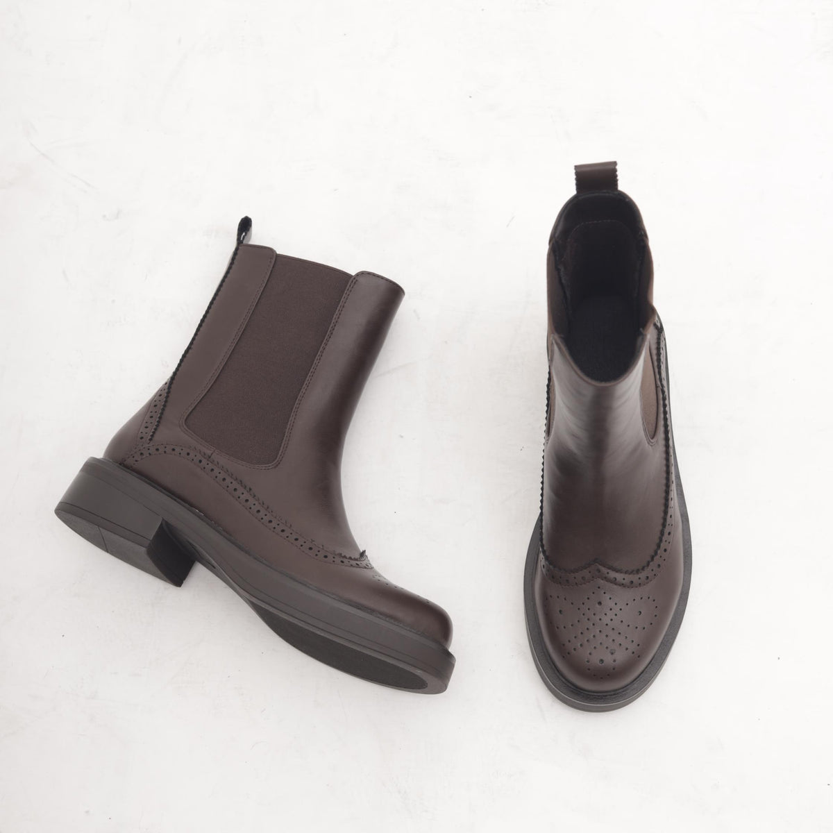 STIVALETTO CHELSEA BROGUE TESTA DI MORO