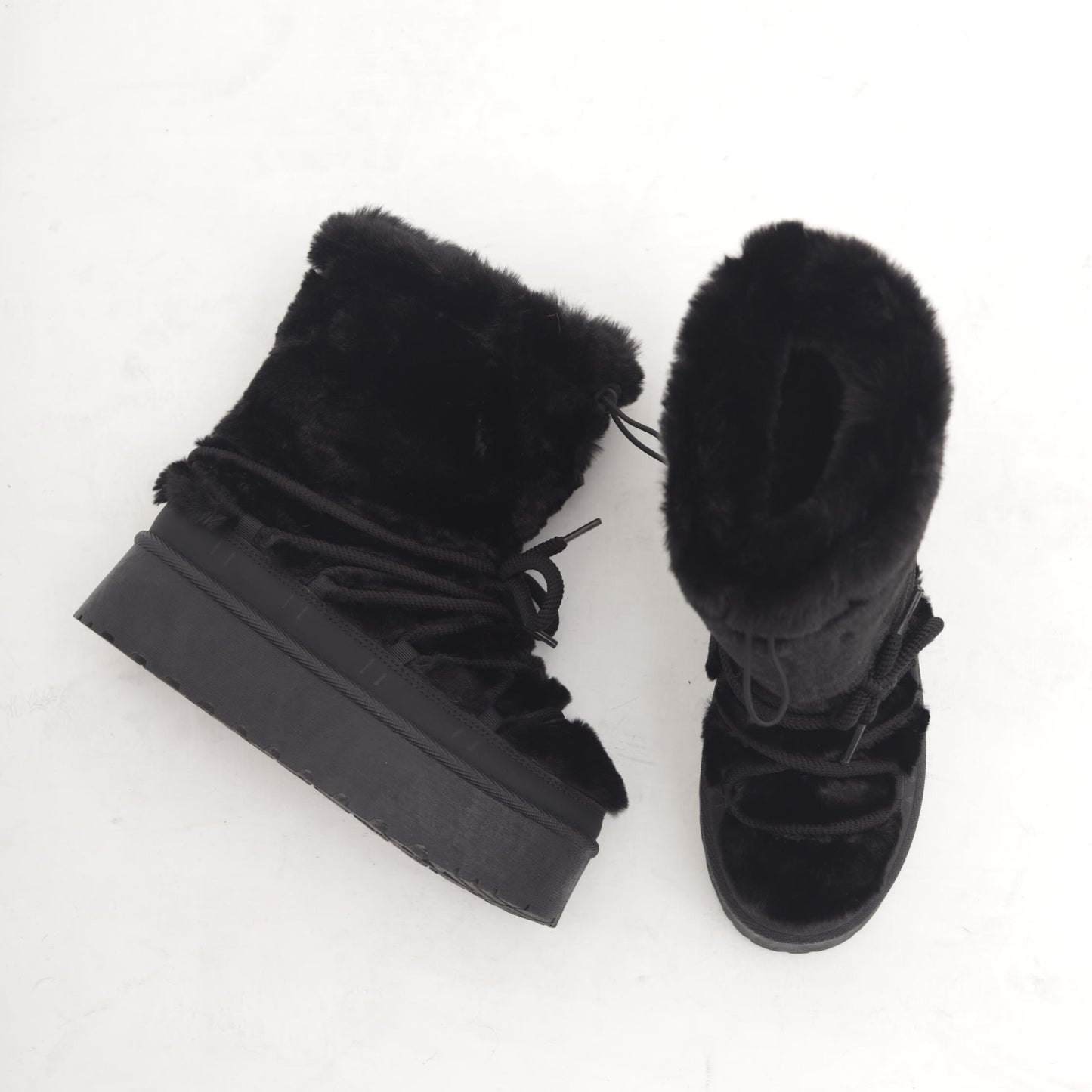 STIVALETTO MAMMUT LACCI FUR NERO