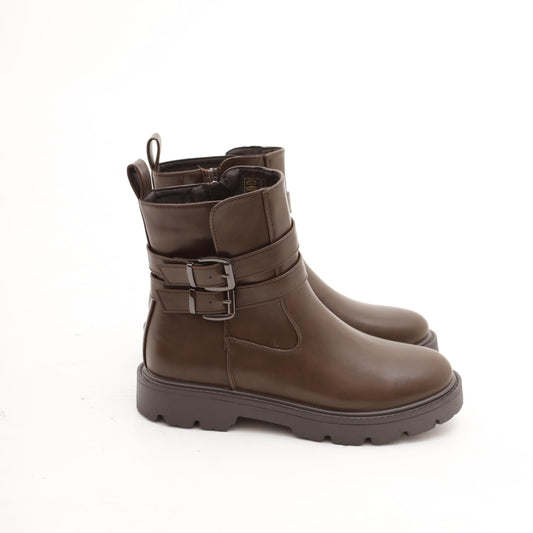 STIVALETTO BASSO DUE CINTURINI TESTA DI MORO MP721-2PUTM CHOCOLA