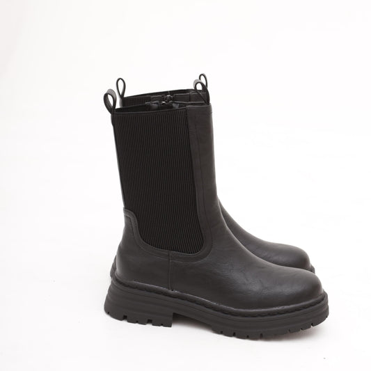 STIVALETTO ELASTICO E ZIP NERO