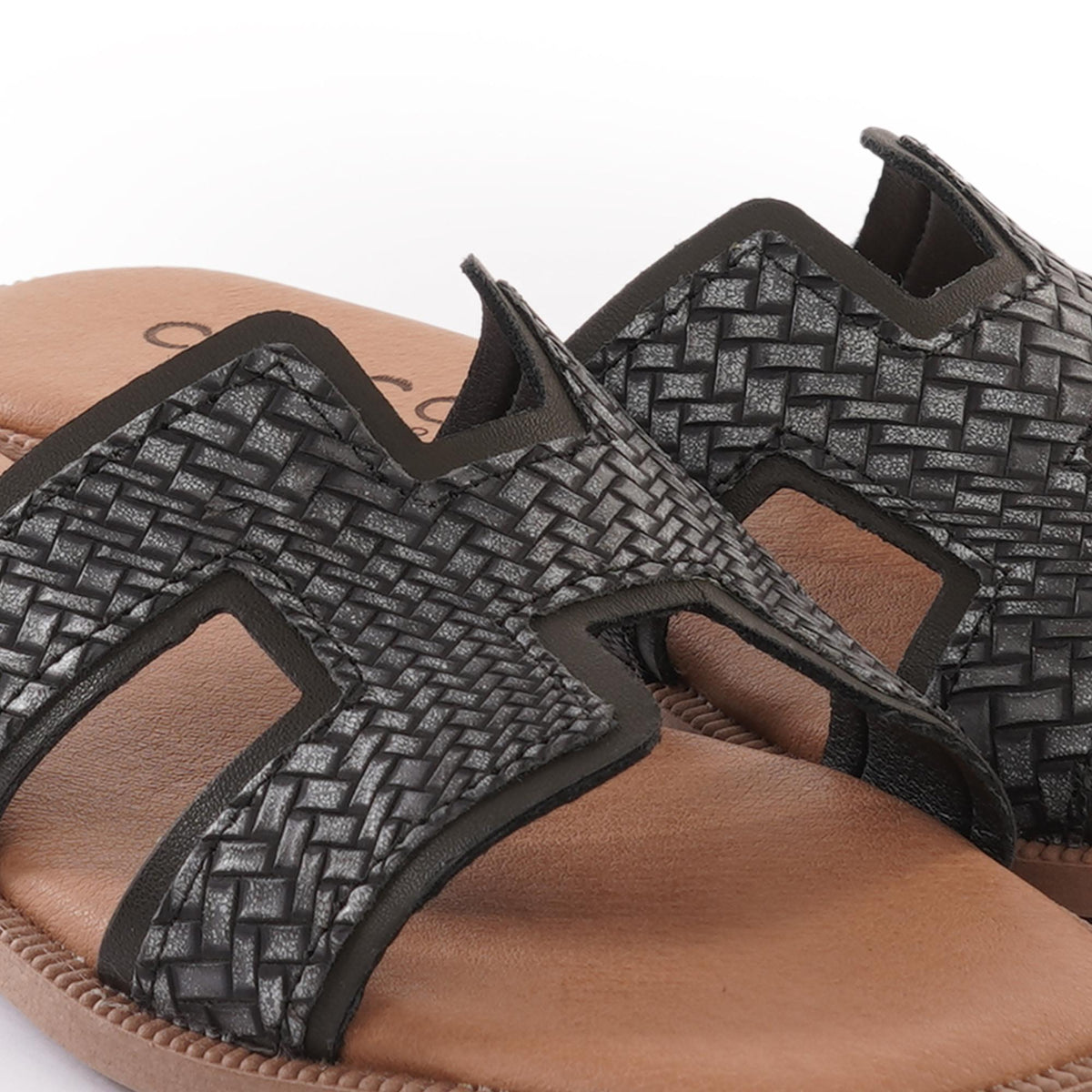 CIABATTINA H INTRECCIATO NERO<BR/><BR/><BR/>