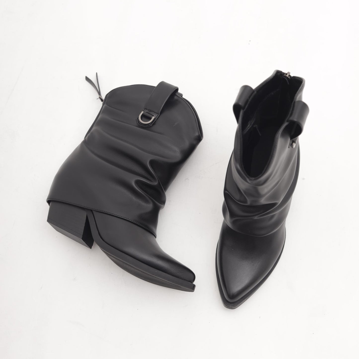 STIVALETTO TEXANO RISVOLTATO NERO MP2704-1PUNE CHOCOLA