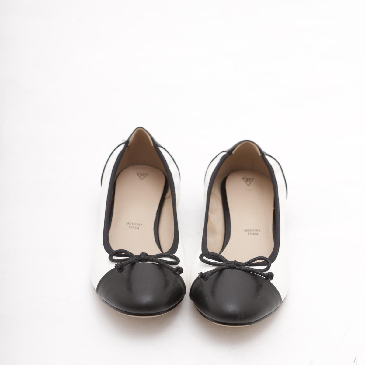 DECOLLETE' BALLERINA BICOLORE BIANCO