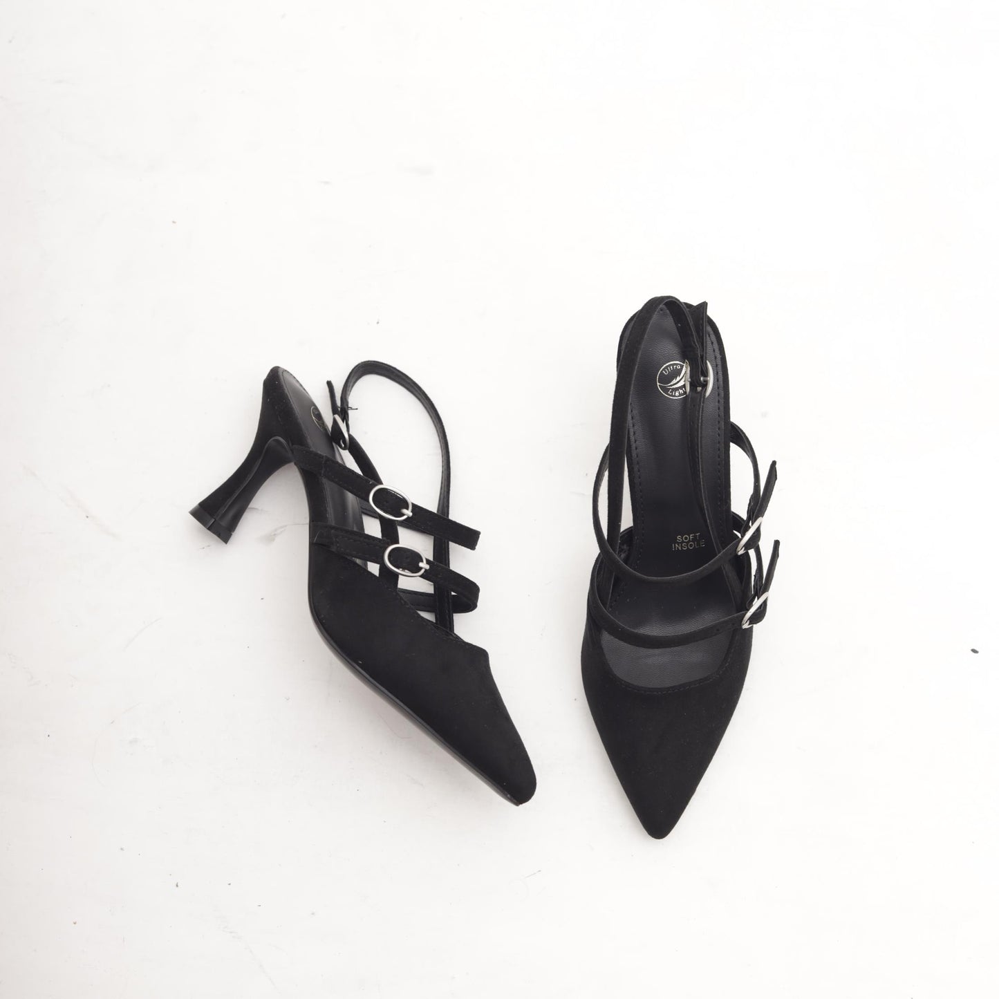 SLINGBACK 2 CINTURINI NERO