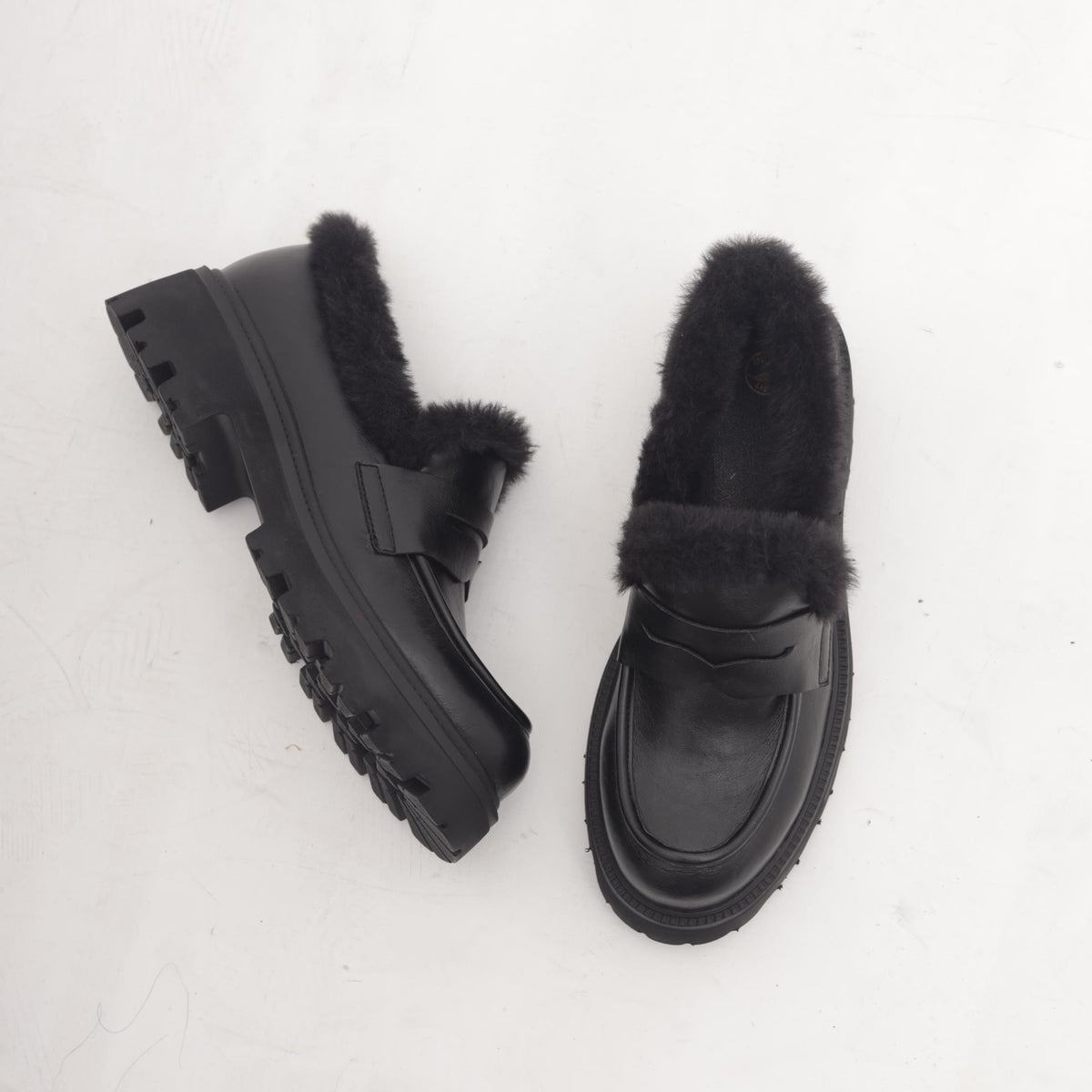 MOCASSINO SUOLA ALTA FUR NERO
