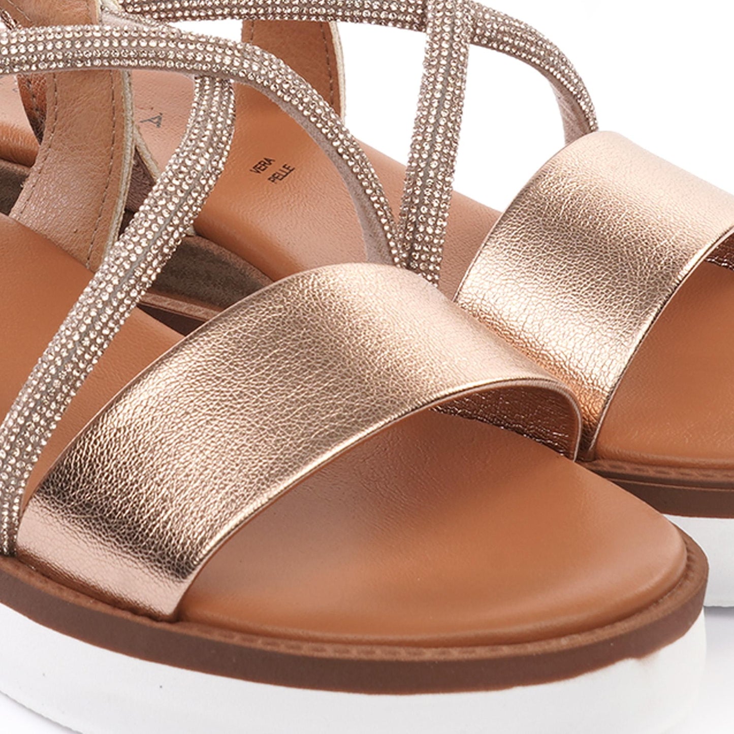 SANDALO ZEPPA BRILLANTINI RAME<BR/>