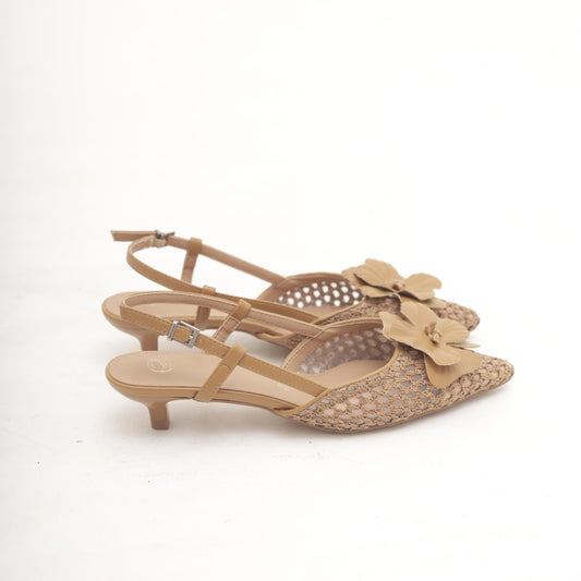 SLINGBACK RETE FIORE NUDE