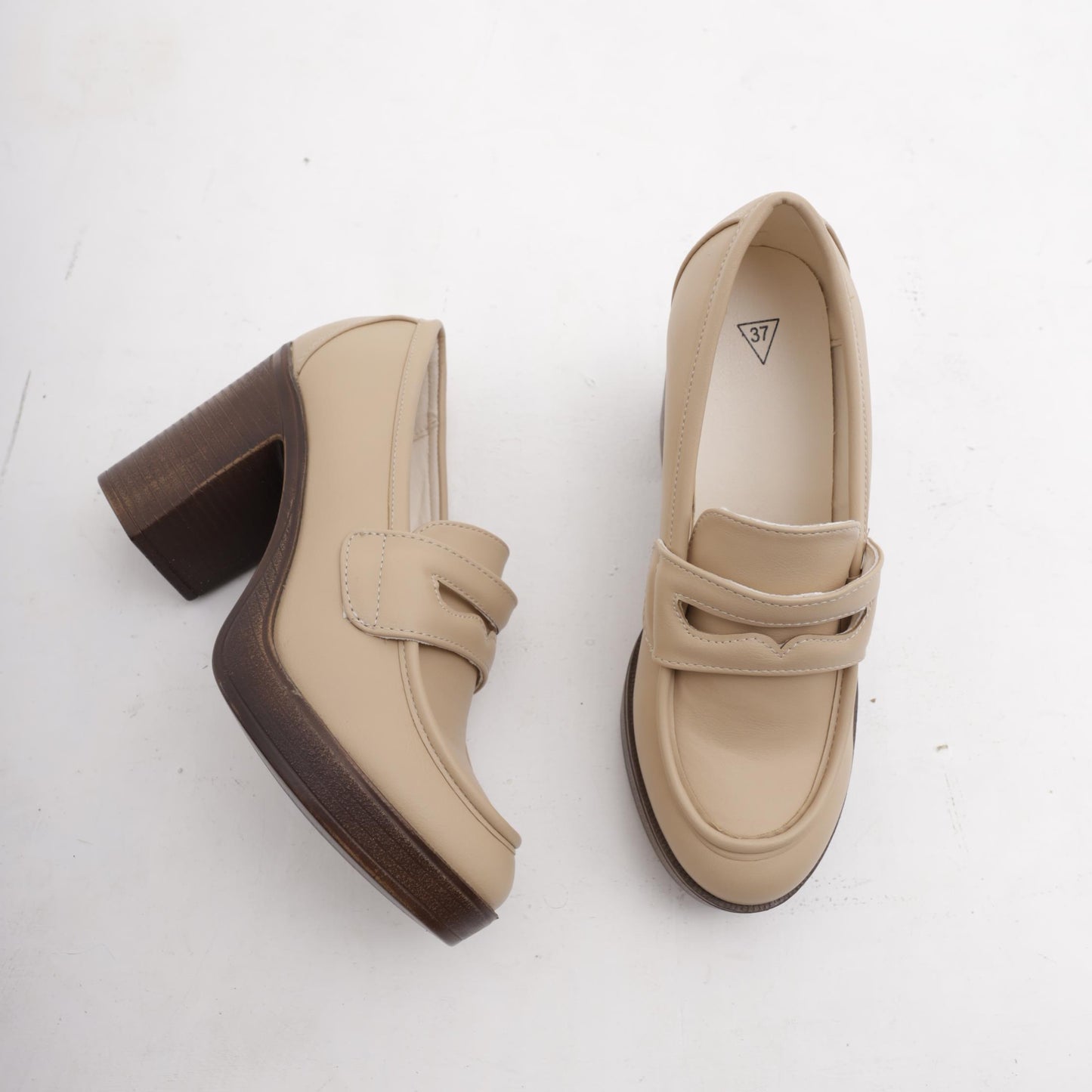 MOCASSINO TACCO BEIGE
