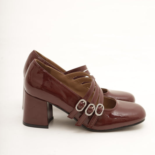 MARY JANE 3 CINTURINI BORDEAUX