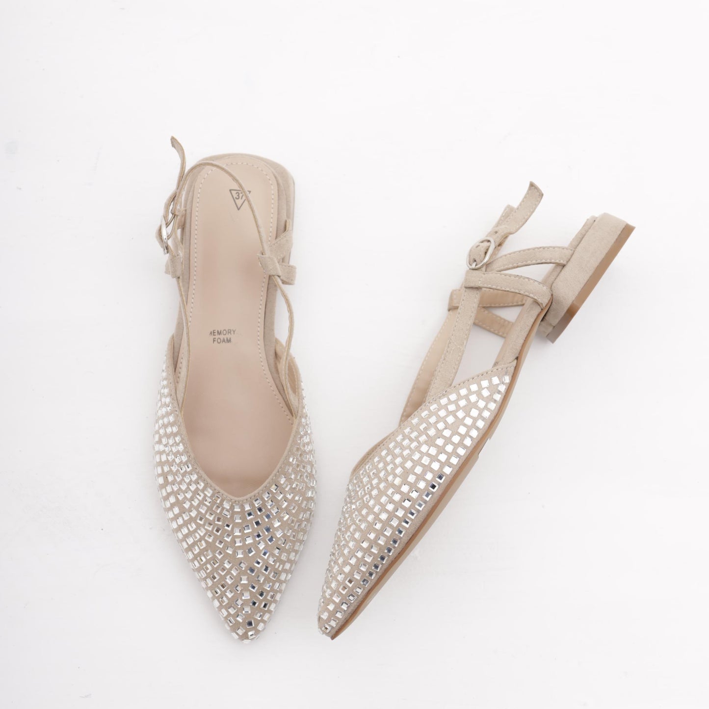 SLINGBACK FLAT GLITTER TORTORA