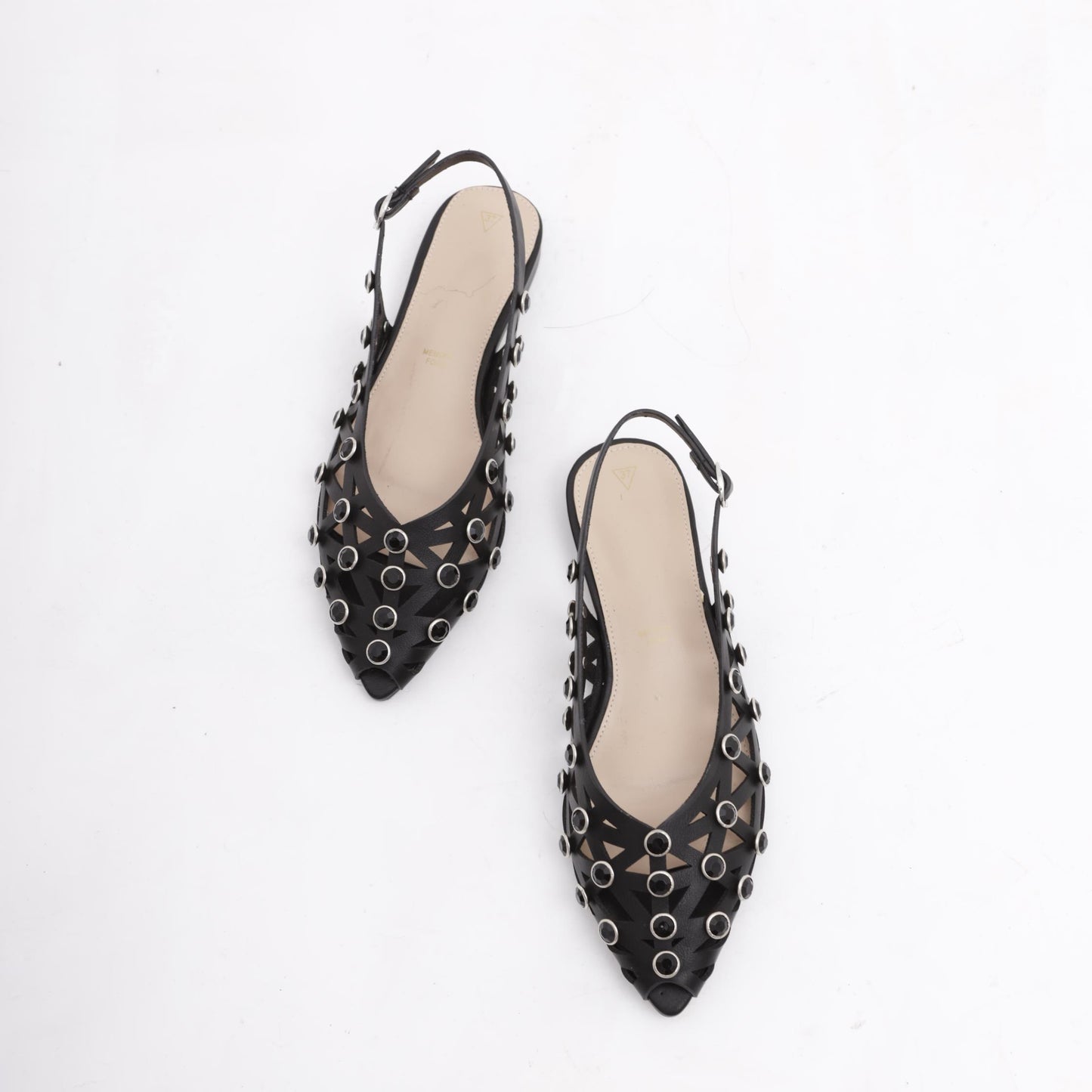 SLINGBACK FLAT GRID NERO