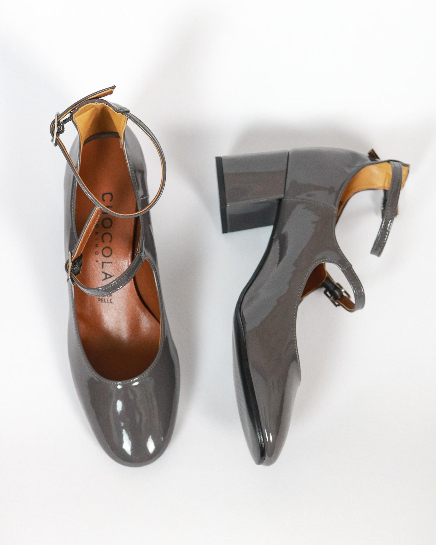 MARY JANE 2 CINTURINI GRIGIO 9122VEGR CHOCOLA