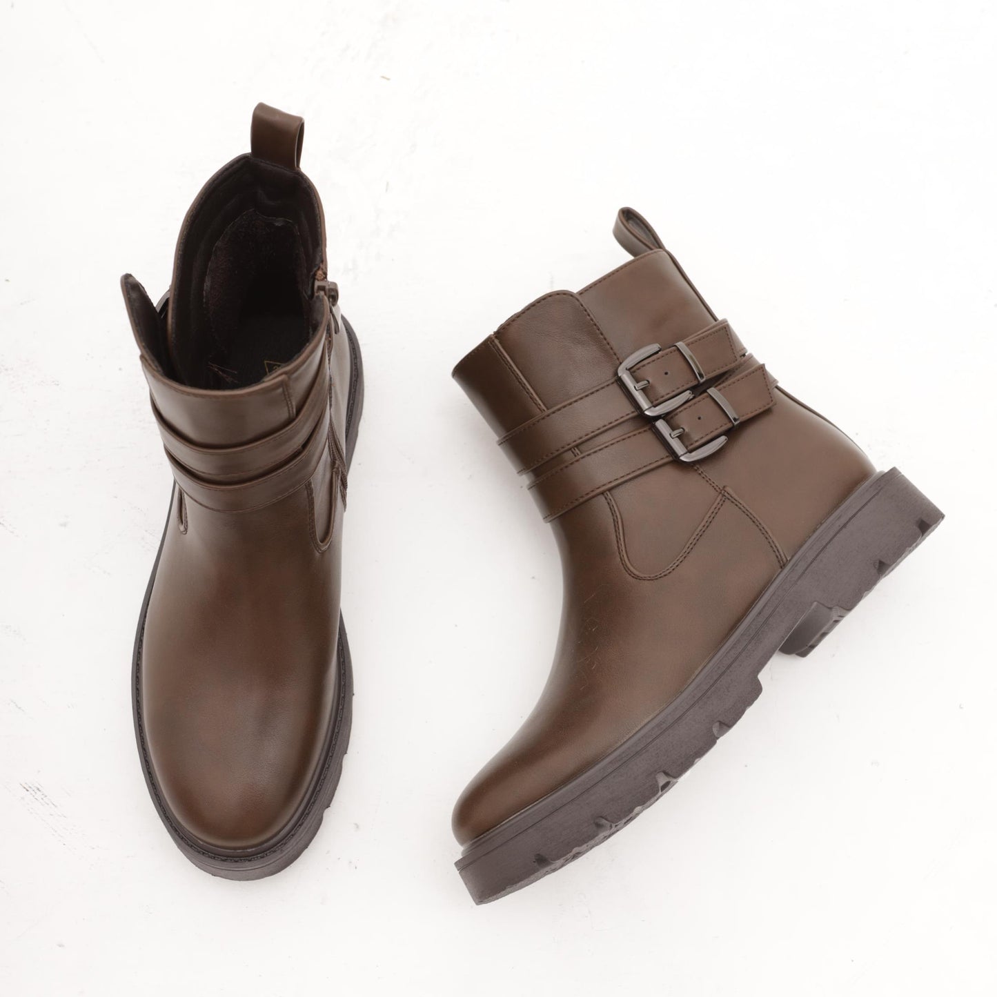 STIVALETTO BASSO DUE CINTURINI TESTA DI MORO MP721-2PUTM CHOCOLA