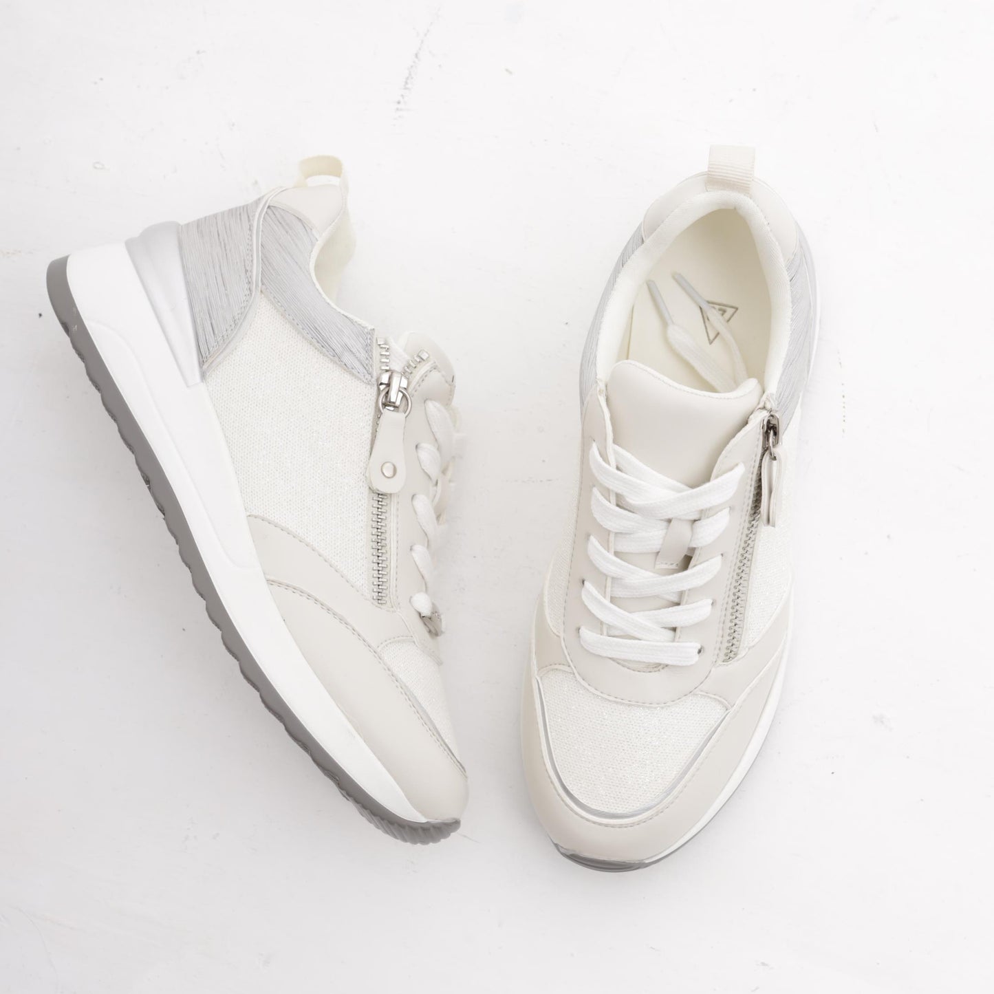 SNEAKERS SHINY ZIP GRIGIO