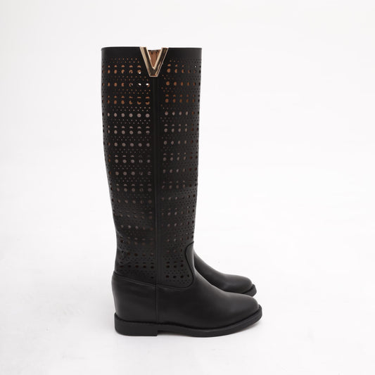 STIVALE TRAFORATO DETTAGLIO V NERO