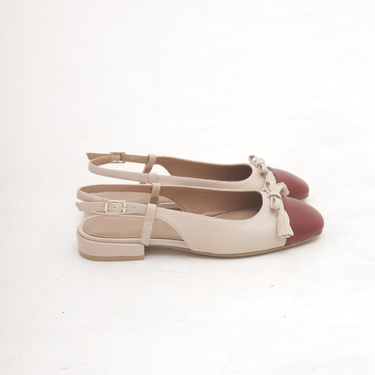 SLINGBACK FLAT PUNTALE BORDEAUX