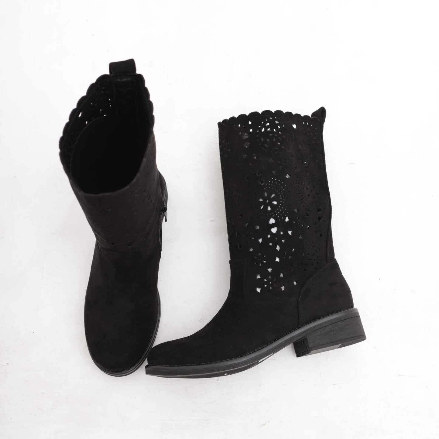STIVALETTI TRAFORATI NERO<BR/>