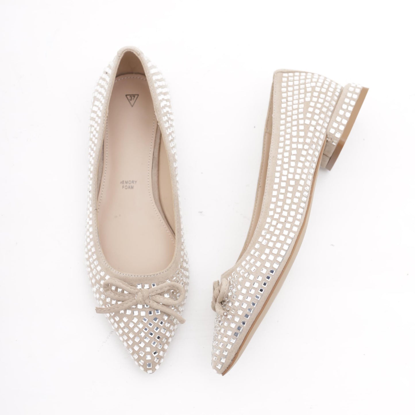 DECOLLETE' FLAT GLITTER TORTORA