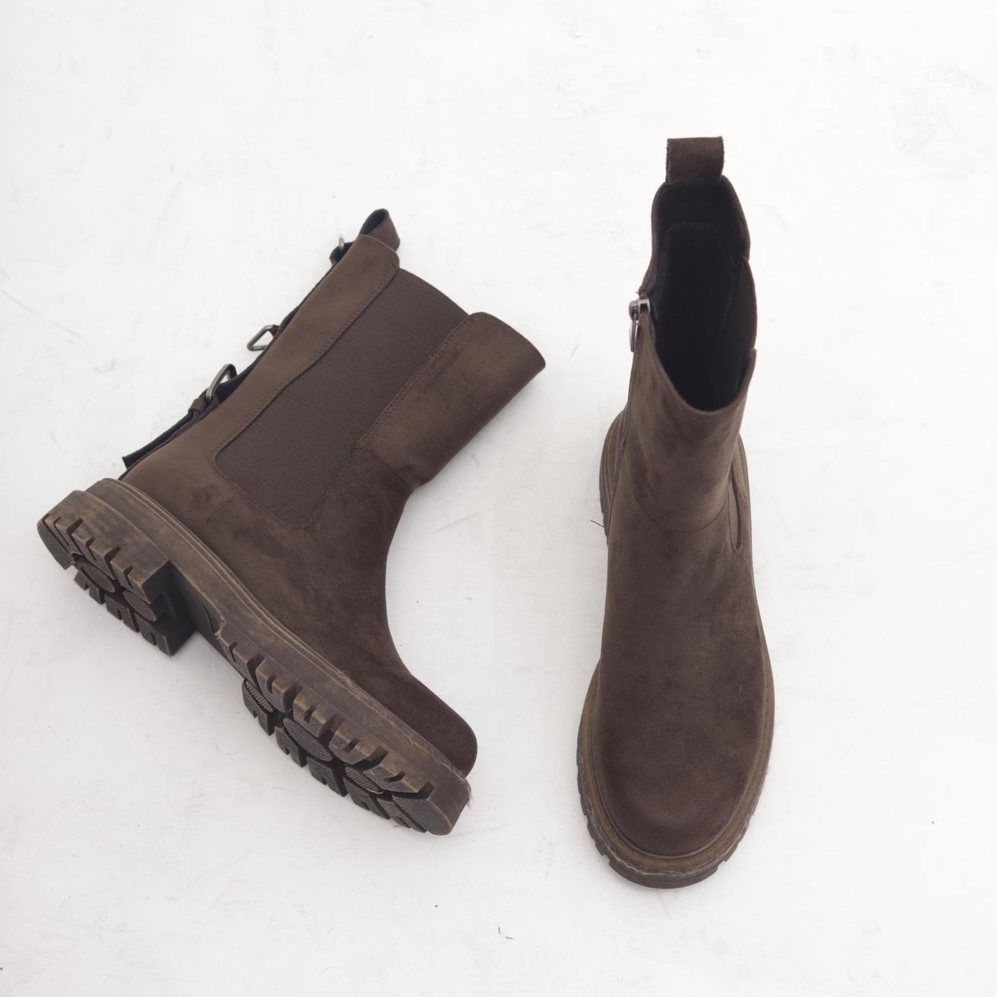 STIVALETTO ELASTICO E ZIP TESTA DI MORO<BR/>