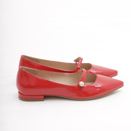DECOLLETE' FLAT CINTURINO ROSSO
