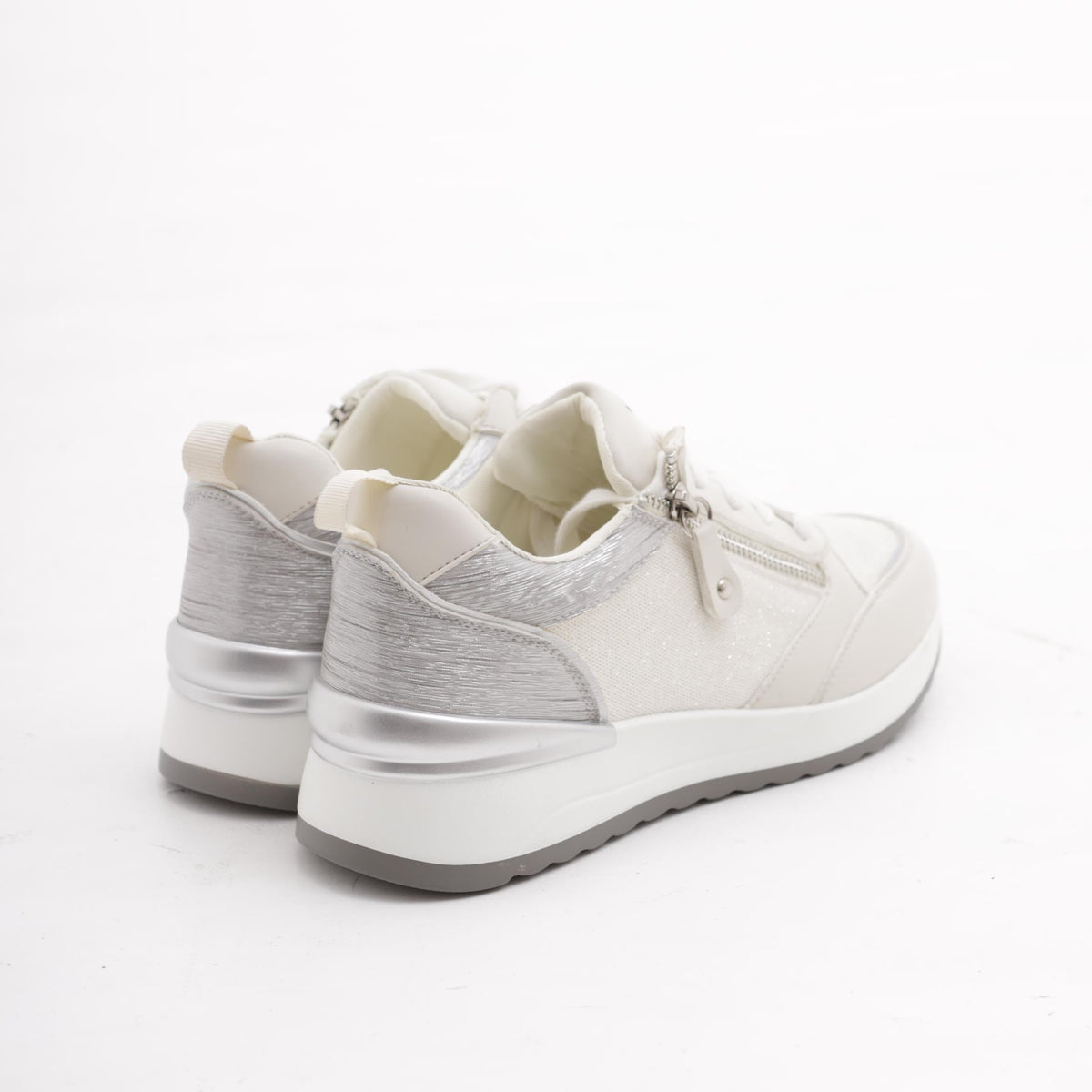 SNEAKERS SHINY ZIP GRIGIO
