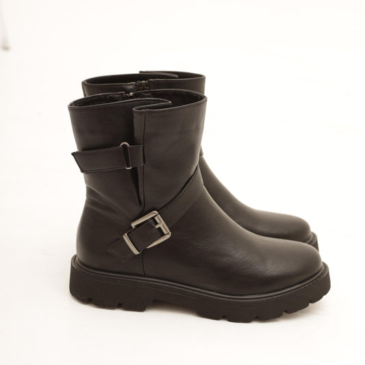 BIKER BASSO CON CINTURINO CAVIGLIA NERO MP721-3PUNE CHOCOLA