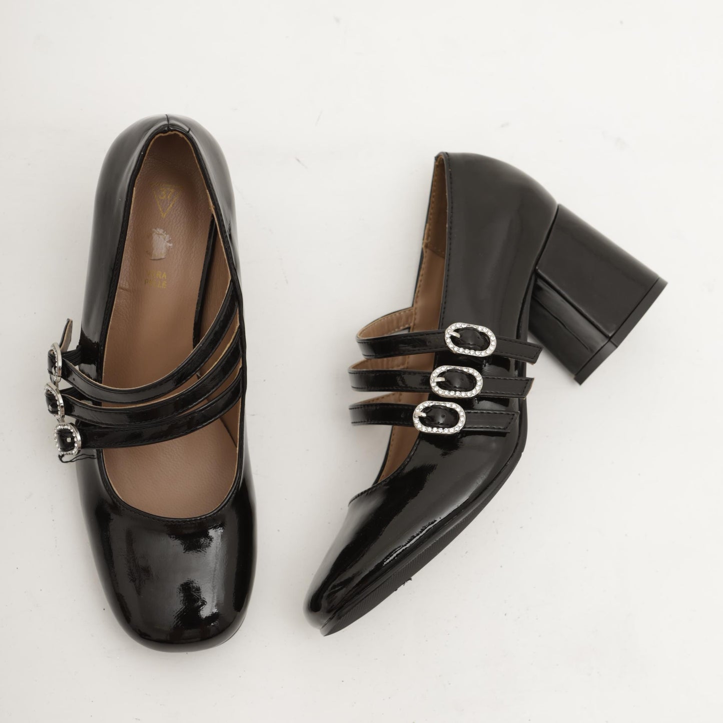 MARY JANE 3 CINTURINI NERO