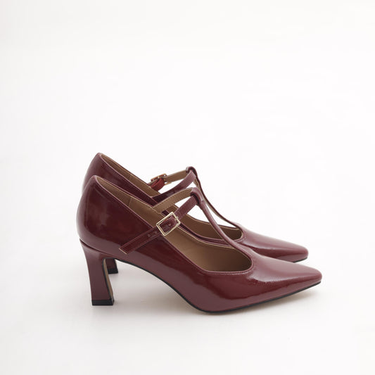 T-BAR CON TACCO BORDEAUX