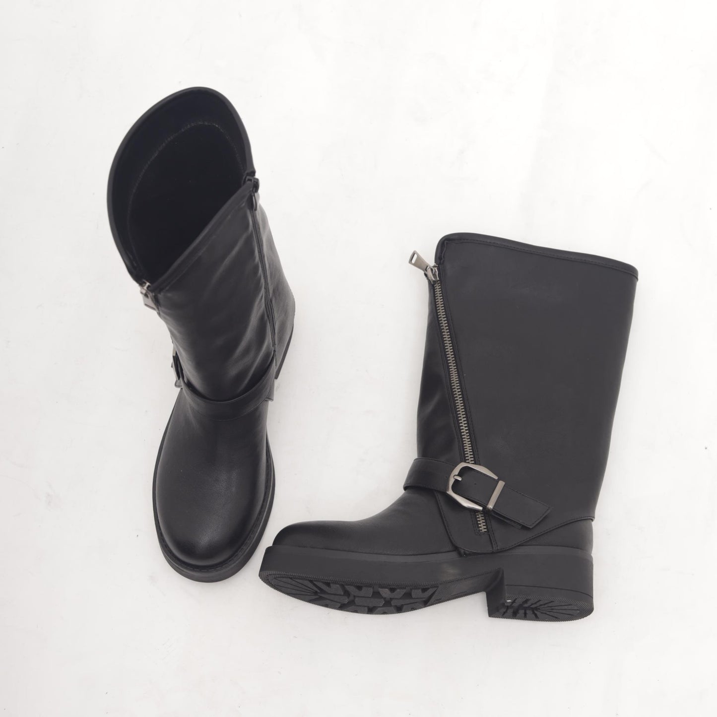 STIVALE BIKER ZIP NERO