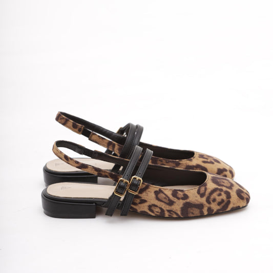 SLINGBACK FLAT LEOPARDO