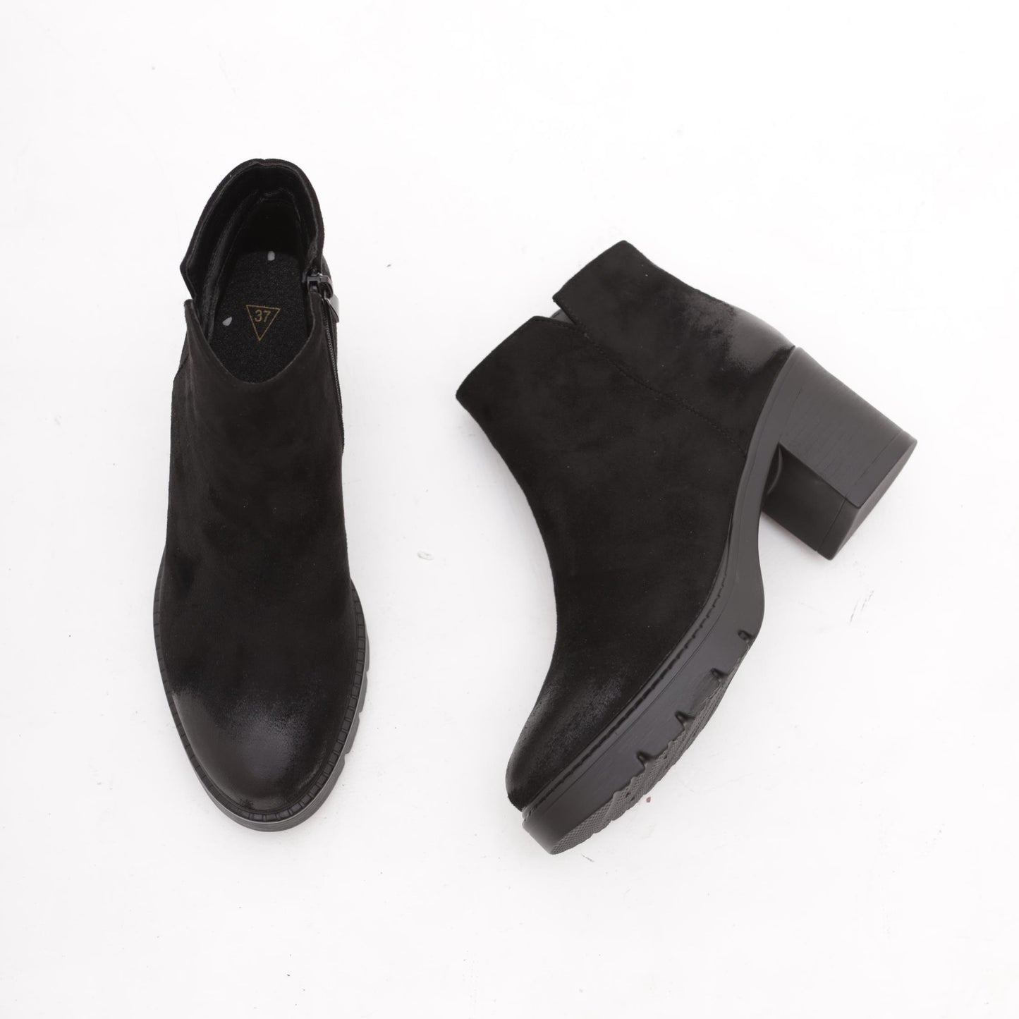STIVALETTO BASSO LISCIO NERO