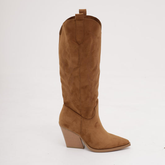 TEXANO ALTO RICAMATO CUOIO<BR/>