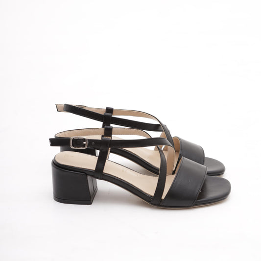 SANDALO FASCIA E INCROCIO NERO