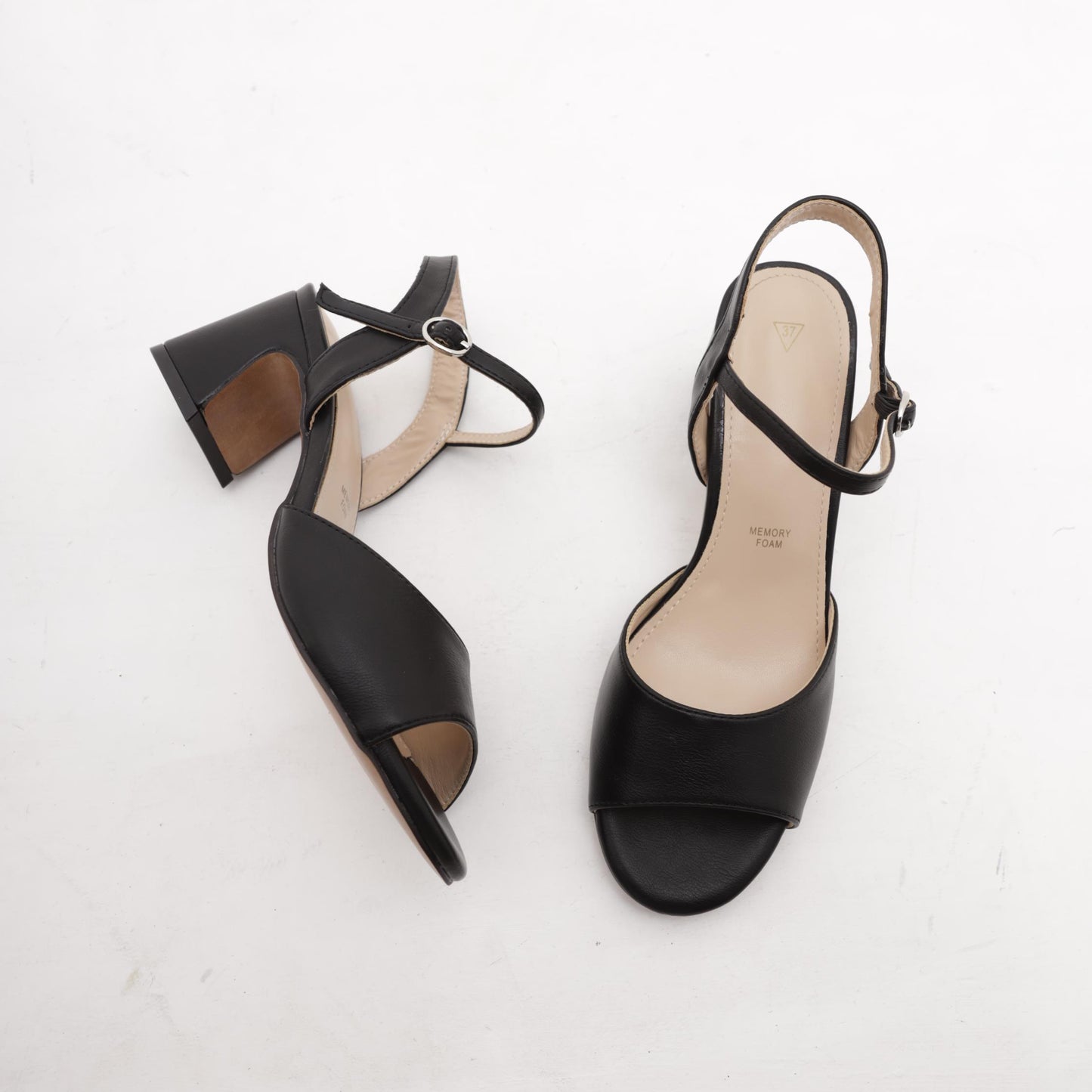 SANDALO TACCO FASCIA E CINTURINO NERO