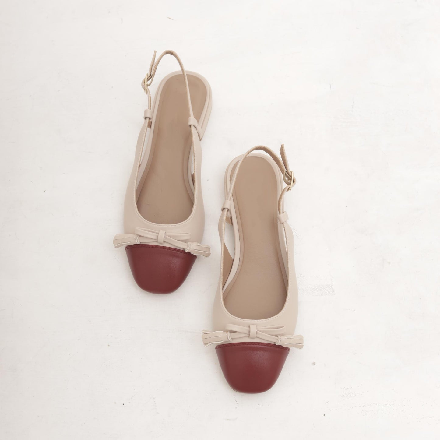 SLINGBACK FLAT PUNTALE BORDEAUX