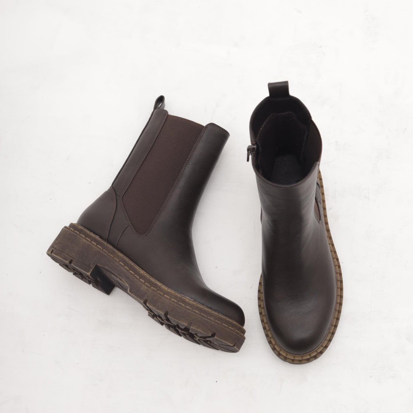STIVALETTO ELASTICO E ZIP TESTA DI MORO