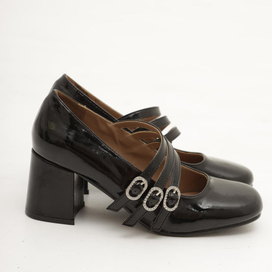 MARY JANE 3 CINTURINI NERO