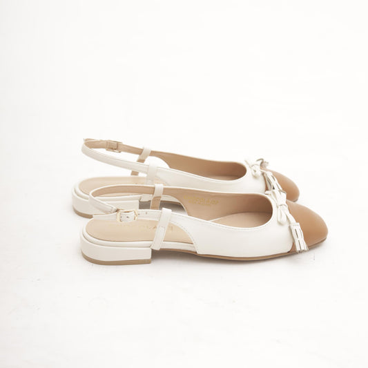 SLINGBACK FLAT PUNTALE CUOIO