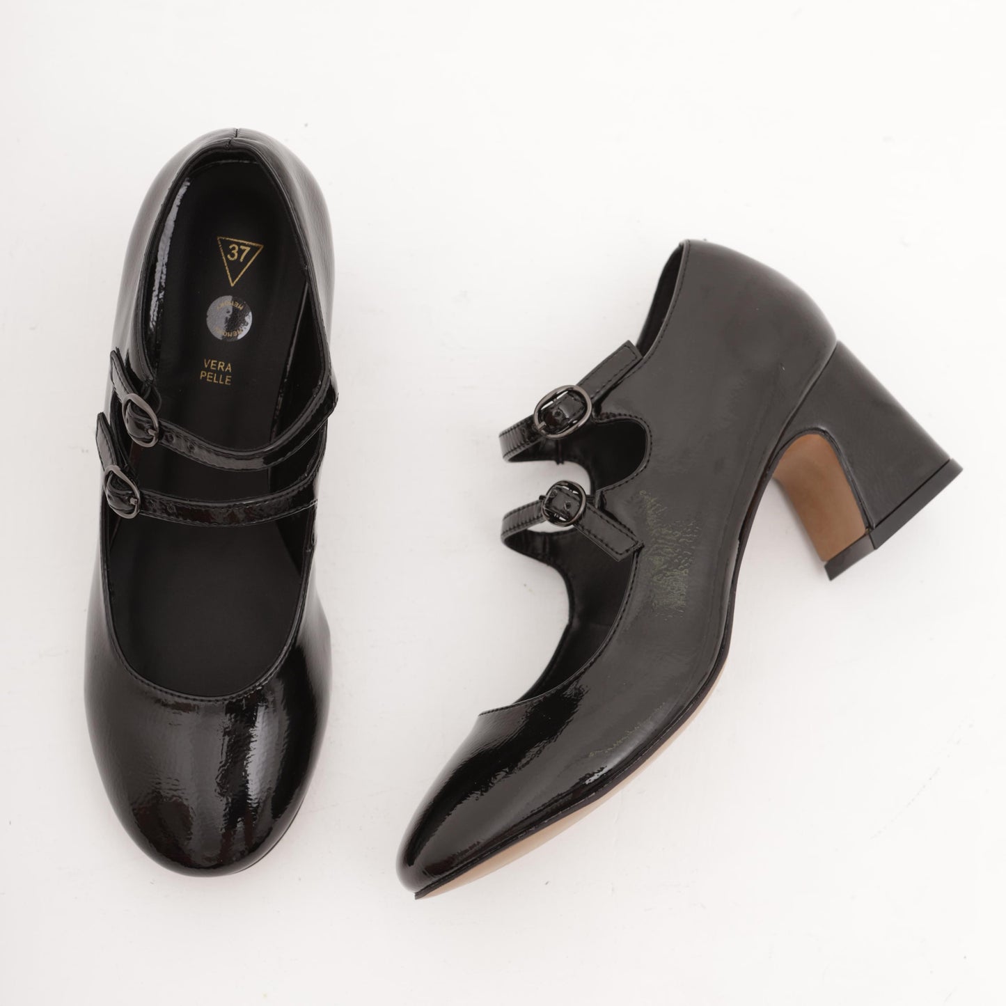 MARY JANE 2 CINTURINI NERO MP70012-2VNE CHOCOLA