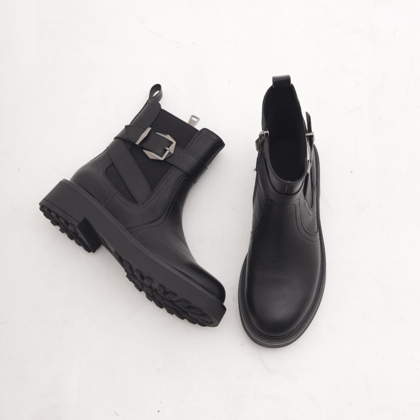 STIVALETTO ELASTICO E ZIP NERO