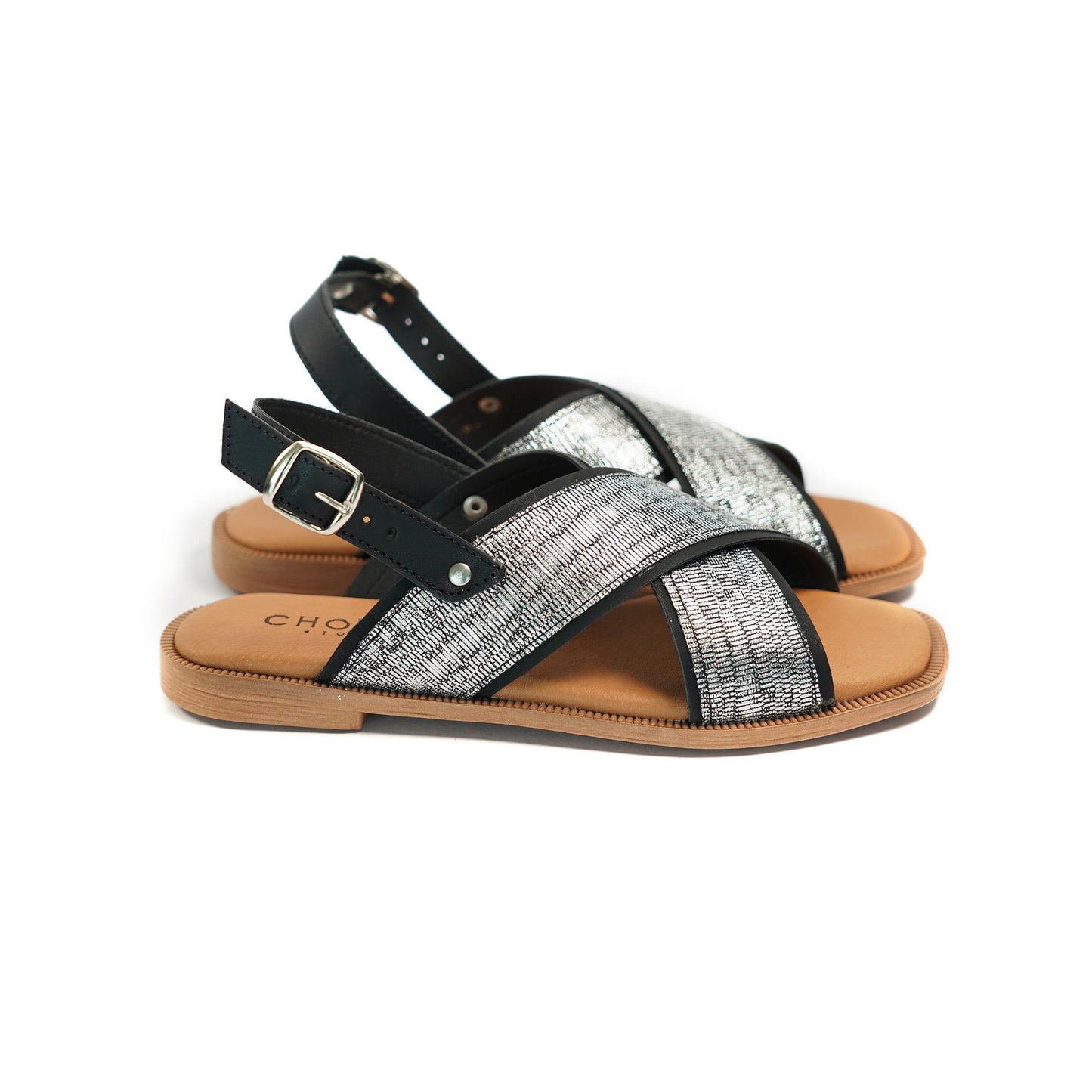 SANDALO FLAT INCROCIATO ARGENTO