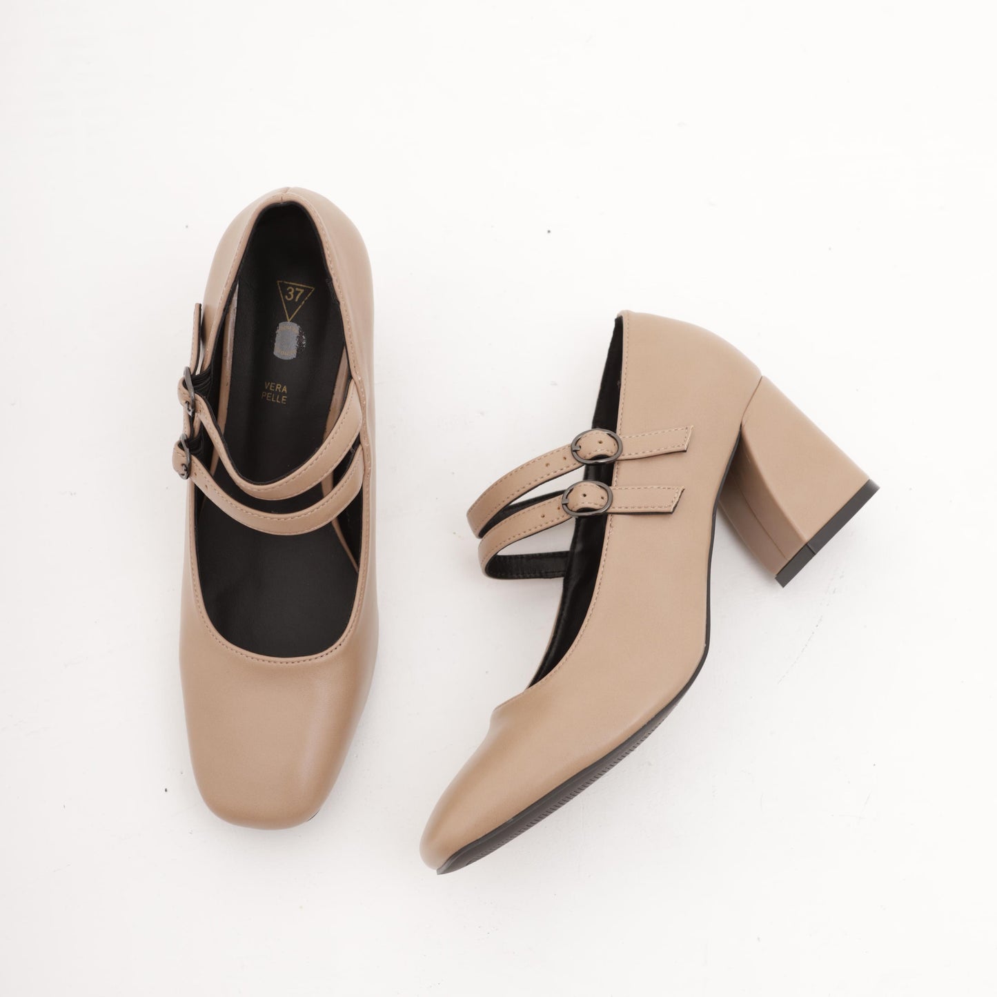 MARY JANE ALTA 2 CINTURINI NUDE MP7007-1PUNU CHOCOLA