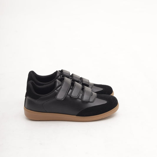 SNEAKERS FLAT STRAPPO NERO MP902-4PUNE CHOCOLA