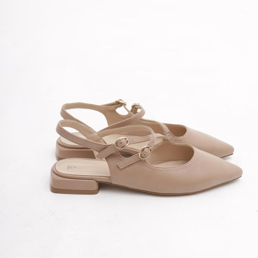 SLINGBACK FLAT INCROCIO DARK NUDE