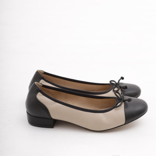DECOLLETE' BALLERINA BICOLORE TORTORA