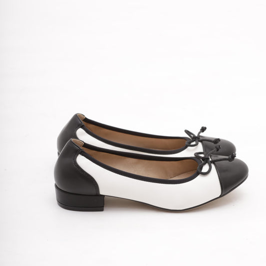 DECOLLETE' BALLERINA BICOLORE BIANCO