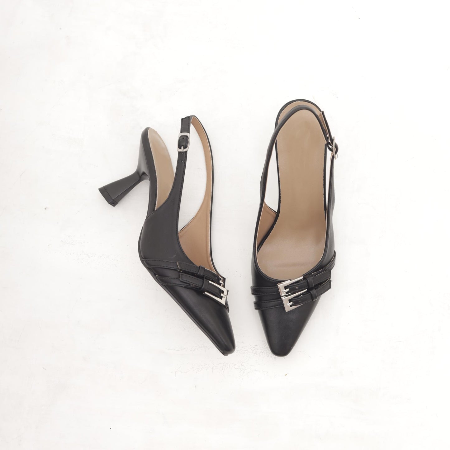 SLINGBACK DOPPIA FIBBIA NERO
