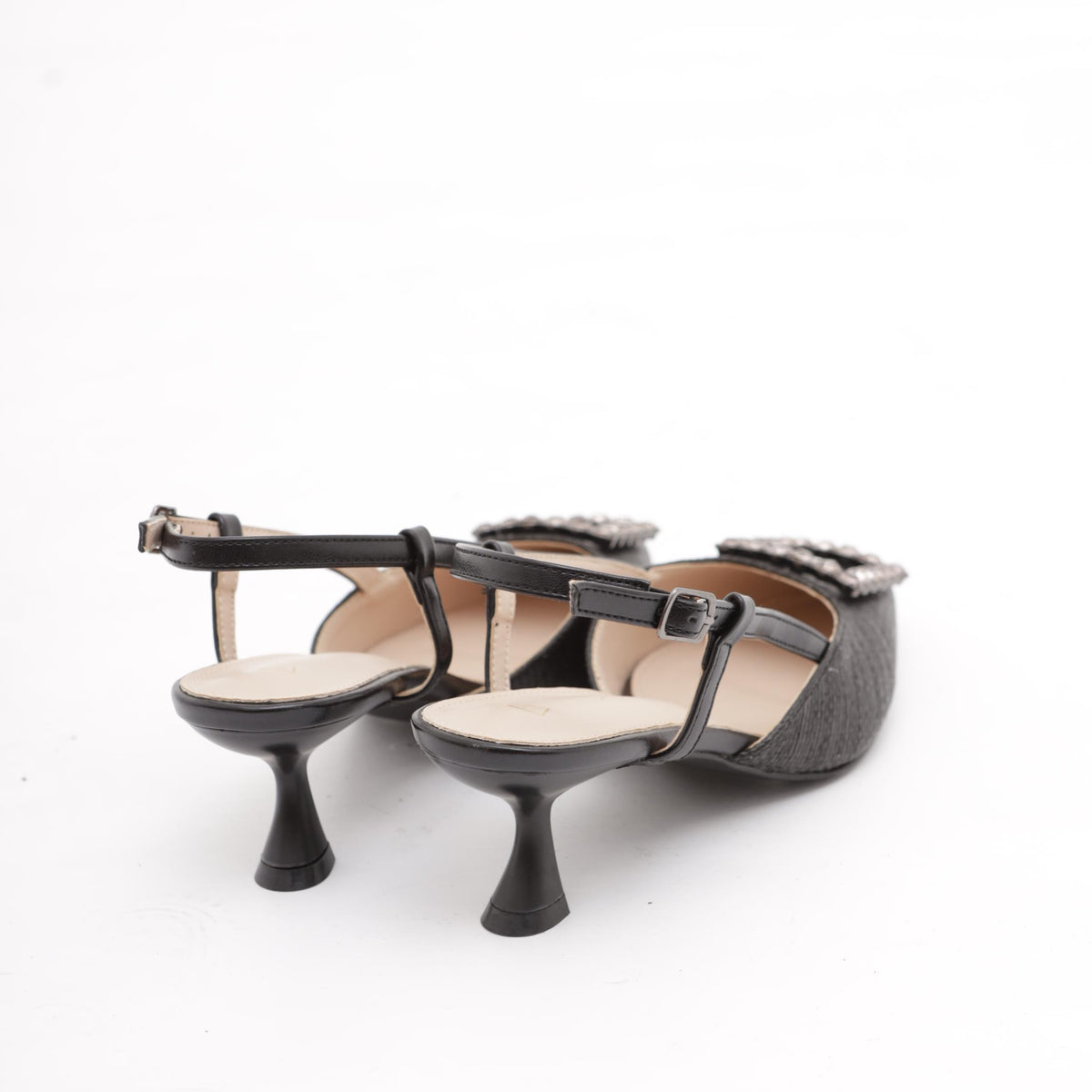 SLINGBACK CANVAS BASSA NERO