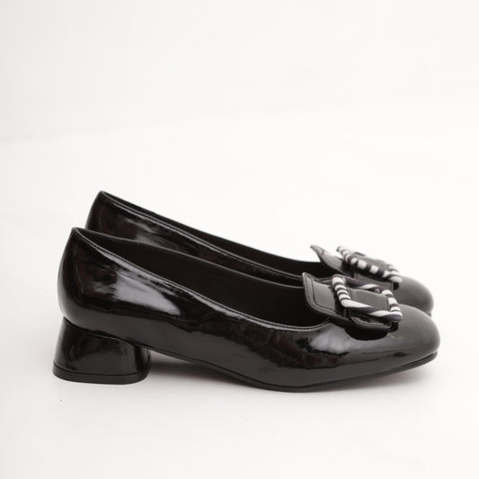 DECOLLETE' BASSA ZEBRA NERO MP7003-1VENE CHOCOLA